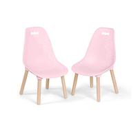 spaces by Battat - Kid Century Modern: Juego moderno de dos sillas infantiles - Muebles infantiles para niños y jóvenes - Rosa y madera natural - fácil de armar - 3 años y más