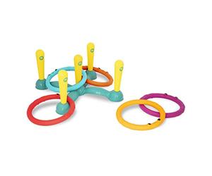 B. toys - Lanzamiento de Anillas - Juego de Lanzamiento de Anillas - Interior y Exterior - Juegos para niños - 5 Clavijas y 5 Anillos de Colores - 3 años +