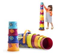 B. toys - Montones de cubetas - 10 Vasos apilables - Tazas Nido de Colores para clasificar y apilar - Juguete para el baño y el jardín - Juguete Educativo para niños pequeños - 18 Meses+
