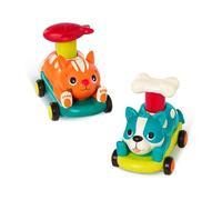B. toys - Push & Go Toy Cars - Cat & Dog Vehicles - Toy Cars for Babies, Toddlers - Animal Toys - 18 Months + - PawMobiles