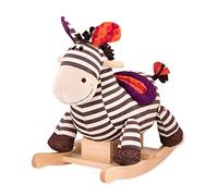 B. toys Rodeo Rockers Kazoo, Cebra Mecedora con Asiento cómodo | Asiento suave con asas y balancines de madera natural; fomenta el juego activo y la imaginación, cebra; 18 meses y +