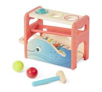 B. toys Pounding Bench & Xylophone - Musical Instrument - Wooden Hammer & Balls - Developmental Toy for Toddlers - 1 Year + - Xylo-Pound Whale, One Size (Branford BX2057Z)