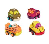 B. toys - ¡Wheeee-LS! - 4 Carritos de tracción - Juego de Coches de Juguete - Coche, Camioneta, Carrera, Taxi - Juguete clásico para niños - 12 Meses +