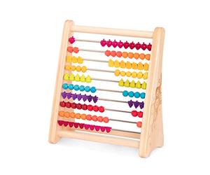 B. toys - Wooden Abacus for Kids - Classic Math Toy with 100 Beads - Educational Toy for Addition and Subtraction - Numbers & Counting - 18 Months + - Two-Ty Fruity!