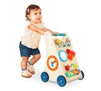 B. toys - Wooden Activity Walker - 7 Educational Activities - Learning & Walking Toy for Toddlers - Stand, Push, Walk - 1 Year + - Little Learning Steps