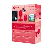 b-vibe corazón - vibrador anal recargable rojo