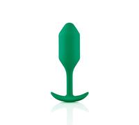 b-Vibe - The Snug Plug 2 - Verde - Enchufe anal de 114 gramos que cuenta con una base acampanada y bolas pesadas
