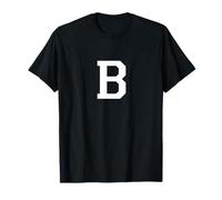 B Vintage 1980s Eighties Minimalist High School Letter Camiseta