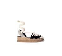 B&W Break&Walk Alpargatas De Niña con Cuña De Lona B&W - Sandalias Verano de Yute con cuña para Mujer y niña (Negro/Talla 32)