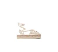 B&W Break&Walk Alpargatas Tiras Arena B&W - Sandalias Verano de Yute con cuña para Mujer y niña (Arena/Talla 33)