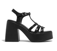 B&W Break&Walk - Sandalia de forma con tacón ancho y diseño de tiras cruzadas para Niños o Adultos Unisex (Plata/Talla 39)
