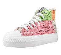 B&W Break&Walk Zapatillas Altas Puntos Multicolor Patchwork B&W - Zapatillas Casual Mujer y niña cómodas (Multicolor/Talla 35)