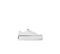 B&W Break&Walk Zapatillas Lona Plataforma Blanco B&W - Zapatillas Casual Mujer y niña cómodas (Plata/Talla 39)