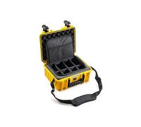 B&W International B&W - Maletín de Transporte para Exteriores Tipo 3000, Color Amarillo, con Bolsa de Fotos, Impermeable según certificación IP67, Resistente al Polvo, irrompible e Indestructible,
