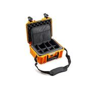 B&W International B&W - Maletín de Transporte para Exteriores Tipo 3000, Color Naranja, con Bolsa de Fotos, Impermeable según certificación IP67, Resistente al Polvo, irrompible e Indestructible,
