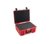B&W International B&W - Maletín de Transporte para Exteriores, Tipo 6000, Color Rojo, con Espuma de Cubo, Impermeable según certificación IP67, Resistente al Polvo, irrompible e Indestructible, Rojo,