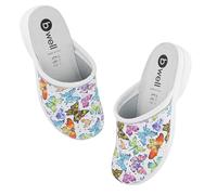 B-well Aerial Lady/Man Zuecos Sanitarios Mujer Zuecos Sanitarios Hombre Chanclas Sanitarias Mujer Hospital Zapatos Antibacterianos en Tallas 35-46, Butterfly Breeze, 38 EU