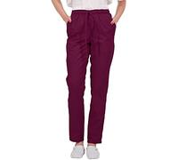 B-well ALESSI Unisex Pantalón Sanitario Mujer Pantalones Sanitarios Mujer Uniformes Sanitarios Mujer Hombre Cintura Elástica 3 Bolsillos Burdeos 3XL
