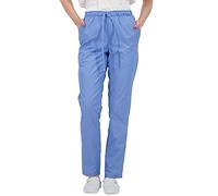 B-well ALESSI Unisex Pantalón Sanitario Mujer Pantalones Sanitarios Mujer Uniformes Sanitarios Mujer Hombre Cintura Elástica 3 Bolsillos Azul Claro XS
