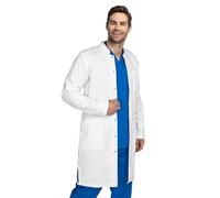 B-well Antonio Bata de Laboratorio Hombre Farmacia Blanca Con Mangas Largas, 3 Bolsillos y Botones de Presión (XXL)