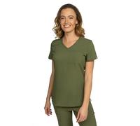 B-well Aurelia Casaca Sanitaria Mujer Antibacteriana, Resistente a Olores, Antiarrugas, Uniforme Médico, Enfermera, Estética, Clínica, Veterinaria, Verde Oliva, L