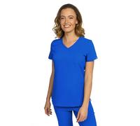 B-well Aurelia Casaca Sanitaria Mujer Antibacteriana, Resistente a Olores, Antiarrugas, Uniforme Médico, Enfermera, Estética, Clínica, Veterinaria, Azul Cobalto, XL