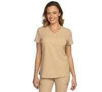 B-well Aurelia Casaca Sanitaria Mujer Antibacteriana, Resistente a Olores, Antiarrugas, Uniforme Médico, Enfermera, Estética, Clínica, Veterinaria, marrón (Latte), XS