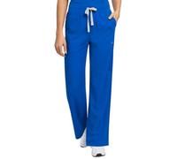 B-well Aurelia - Pantalones médicos rectos, antimicrobianos, antiolores, antiarrugas, 6 bolsillos y cintura ajustable, azul cobalto, L