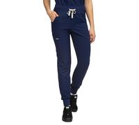 B-well Aurelia Pantalones Médicos Tipo Jogger para Mujer, Antimicrobianos, Antiolores, Antiarrugas, con 6 Bolsillos Y Cintura Ajustable, Azul Marino, XL