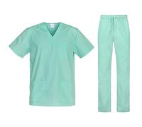 B-well CESARE Uniformes Sanitarios Mujer Casacas Sanitarias Mujer Pijama Sanitario Uniforme Enfermera Conjunto Casaca y Pantalón Verde S