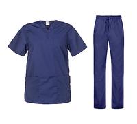 B-well CESARE Uniformes Sanitarios Mujer Casacas Sanitarias Mujer Pijama Sanitario Uniforme Enfermera Conjunto Casaca y Pantalón Azul Marino XL