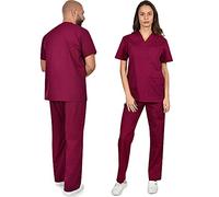 B-well Colombo - Juego de escoba unisex con saco y pantalones borgoña XXL