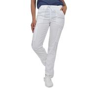 B-well Dante Pantalón Sanitario Mujer Pantalones Sanitarios Uniformes Sanitarios 5 Bolsillos, Unisex, Cintura elástica Blanco XS