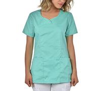 B-well Ines Casaca Elástica Señora Uniforme Estética Casacas Sanitarias Mujer Manga Corta Cuello V Uniformes Sanitarios Mujereterinarios verde M