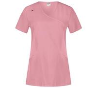 B-well Justina Casaca de mujer para cuidado y atención de ancianos - Ropa profesional manga corta cuello en V antiarrugas con elastano, Malva, XXL
