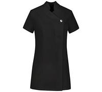B-well Marcella Uniforme Estetica Mujer Casacca Estetica Mujer con Botones y Cremallera para Esteticista, Peluquera, Masajista, Fisioterapeuta, Negro, XXXL