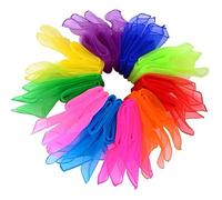 B•You Pañuelos de Baile,Pañuelo de Malabares 20 Piezas Multicolor Pañuelos Mágicos de Seda y Pañuelo para Malabares Jardín de Infancia Show de Niños Danza del Vientre 10 Colores 24 por 24 Pulgadas