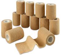 B00GTW3CZ8 Vendas autoadhesivas MEDca de 3 pulgadas X 5 yardas, paquete de 12. Cinta elástica de primeros auxilios para esguinces, inflamación, y lesiones en el tobillo o la muñeca. (Color piel)