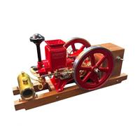 B02 Hit and Miss Engine Modelo RETROL & OKMO 1/4 Retro Miniatura Motor de gasolina con sistema de encendido y soporte de exhibición de madera, decoración industrial vintage - RTR