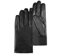 Isotoner Guantes de piel de cordero para mujer táctiles - forrados micro piel sintética, 7.5=M, Negro , 7