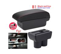 (B1 Negro rojo 3USB) (B1 Negro rojo 3USB) Para Suzuki Jimny Reposabrazos Caja Suzuki Jimny JB23 JB43 Reposabrazos