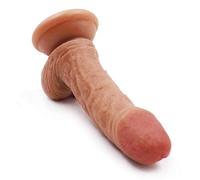B13 - Consoladores clásicos (181 g Longitud: 6.1 pulg. Diámetro: 1.18 pulg.) Consoladores realistas, réplica del pene Ventosa súper fuerte con gel de sílice médico, color café