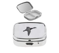 B13 - Pastillero con acabado en negro y acabado en fino peltre inglés en un pastillero con espejo para 2 días