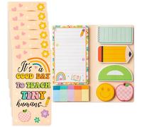 B1ykin Juego de notas adhesivas retro para profesores, un buen día para enseñar a pequeños humanos, bloc de notas autoadhesivas, 550 hojas, páginas de notas, bloc de notas adhesivas para regalos de