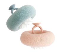 B2 Pieces Suction Cup Cleaning Brush Mesh Scrubber for Girls Boys Men Travel Home Hotel Spa Gym Beach Post-Training Bath Time | Diseño de girasol Esponja, 2 en 1 Shower Loofah |
