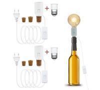 B22 Portalámpara de Lampara Botella Vino, Lampara para Botella con Cable de 240 CM y EU Enchufe con Dos Adaptador Casquillo E27 a B22, Bottle Lamp Kit para varias aberturas de botellas(Sin bombilla)