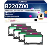 B220Z00 Unidad de Tambor de Alta Capacidad para Lexmark B2236dw MB2236adw MB2236adwe Impresoras, 12000 Páginas,Black-4 Pack
