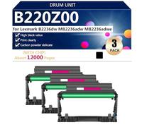 B220Z00 Unidad de Tambor de Alta Capacidad para Lexmark B2236dw MB2236adw MB2236adwe Impresoras, 12000 Páginas,Black-3 Pack