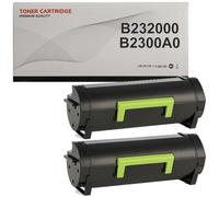 B232000 / B2300A0 Pack 2 Cartuchos de Toner Negro Compatible con Lexmark B2338 B2442 B2546 B2650 MB2338 MB2442 MB2546 MB2650