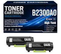 B2338dw B2442dw B2546dw B2650dw Cartuchos de tóner Compatible B2300A0 Impresoras para Lexmark MB2338adw MB2442adwe MB2546adwe MB2650adwe con Chip 3000 páginas,B2300A0-2PC